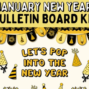 New Years Bulletin Board Kit, New Year January Bulletin Board Decor Printable, New Years Classroom Decor Bundle, New Years Classroom Decor