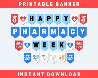 Pharmacy Week Banner, Pharmacist Appreciation Banner, National Pharmacy Week Gift Idea, Thank You Staff Appreciation Sign, Gift for Pharmacy
