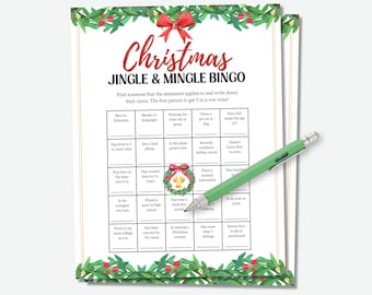 Christmas Mix and Mingle Bingo Game, Holiday Office Party Game, Christmas Team Building Activity, Office Christmas Party Game, Holiday Bingo