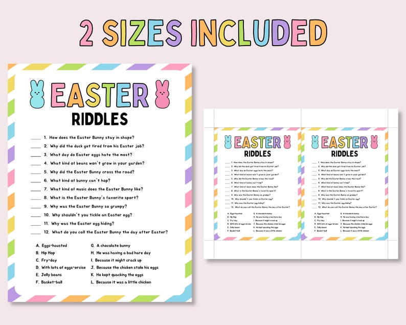 Easter Riddles for Kids Kids Easter Game Easter Classroom Etsy