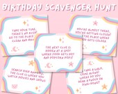 Girl Birthday Scavenger Hunt, Party Scavenger Hunt for Kids, Teen Preteen Birthday Treasure Hunt, Indoor Printable Party Game, Hunt Clues