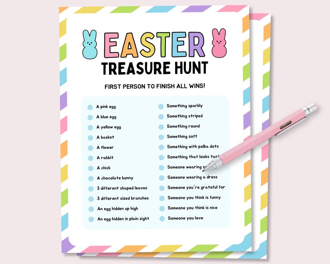 Easter Treasure Hunt, Outdoor Easter Treasure Hunt, Easter Scavenger