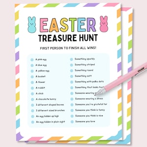 Easter Treasure Hunt, Outdoor Easter Treasure Hunt, Easter Scavenger Hunt for Kids, Easter Egg Hunt, Easter Game for Kids, Easter Party Game