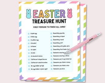 Easter Treasure Hunt, Outdoor Easter Treasure Hunt, Easter Scavenger Hunt for Kids, Easter Egg Hunt, Easter Game for Kids, Easter Party Game