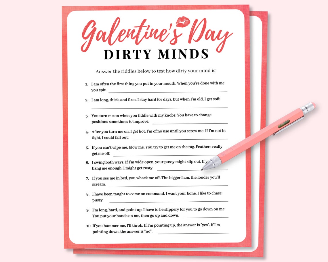 Galentines Day Dirty Minds Game Galentines Day Party Game for - Etsy