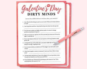 Galentines Day Dirty Minds Game, Galentines Day Party Game for Adults, Galentines Day Dirty Riddles Game, Dirty Minds, Ladies Night Games