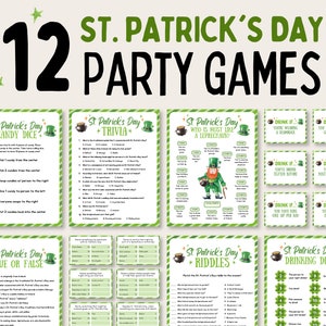 St Patrick's Day Party Game Bundle, Printable St Patricks Day Games, St Patricks Day Activity for Kids, St Pattys Day Party Games for Adults image 1