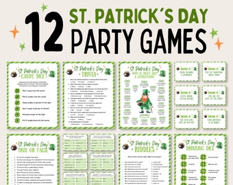 St Patrick's Day Party Game Bundle, Printable St Patricks Day Games, St Patricks Day Activity for Kids, St Pattys Day Party Games for Adults