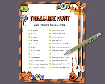 Halloween Treasure Hunt, Halloween Printable Game, Halloween Game for Kids, Halloween Scavenger Hunt, Halloween Activity, Halloween Kid Game