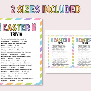 Easter Party Games Bundle, Easter Family Games, Printable Easter Party Games, Easter Classroom Activities for Kids, Easter Trivia Feud Game image 2