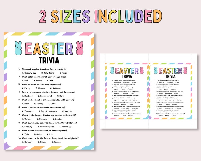 Easter Party Games Bundle, Easter Family Games, Printable Easter Party Games, Easter Classroom Activities for Kids, Easter Trivia Feud Game zdjęcie 2