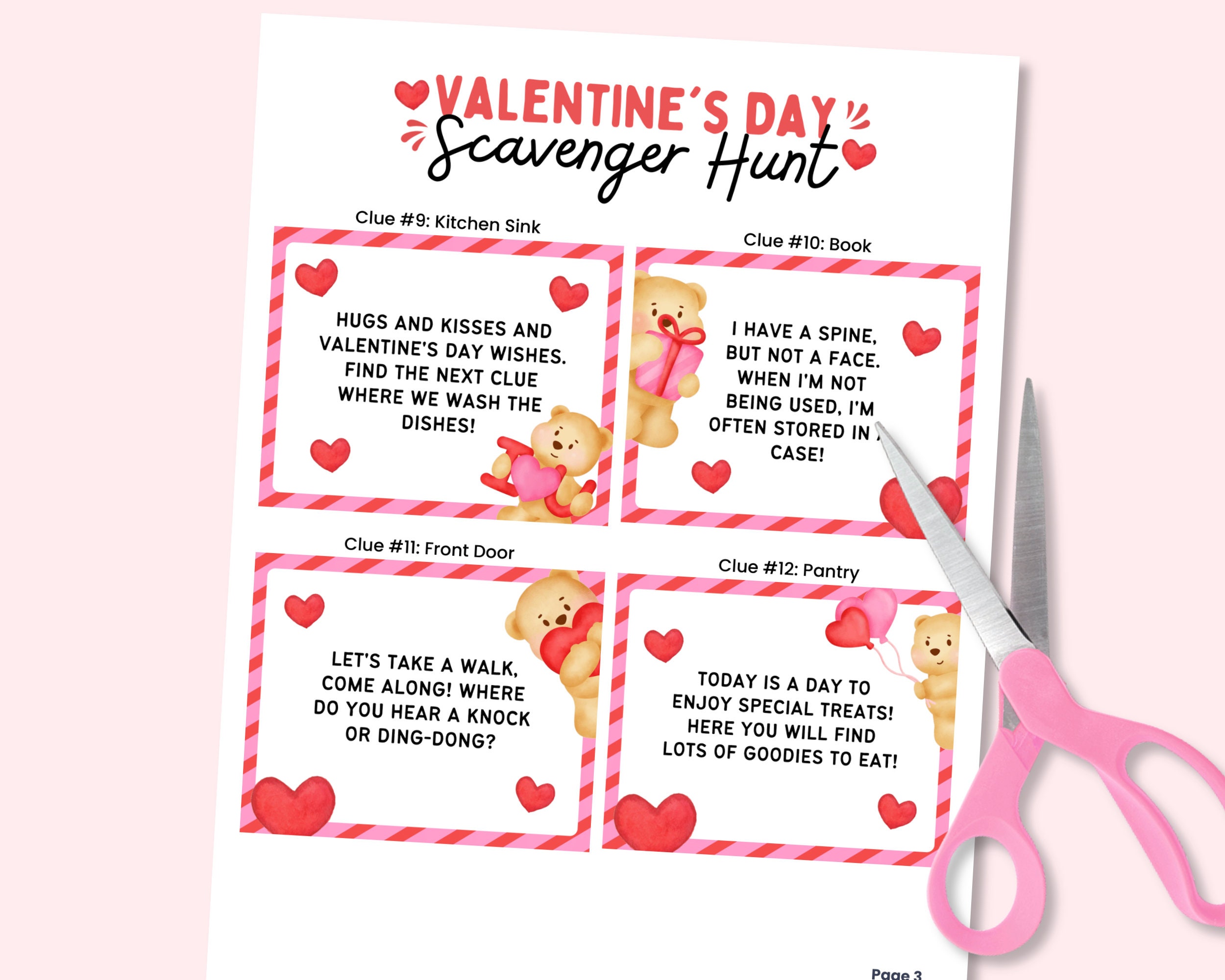 Valentines Day Scavenger Hunt, Valentines Day Treasure Hunt Clues ...