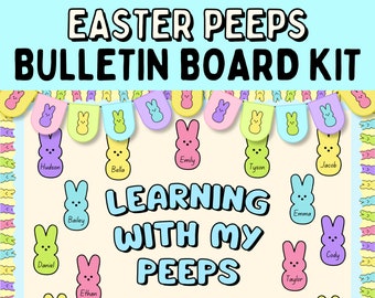 Easter Peeps Bulletin Board Kit, Spring Bulletin Board Kit, Easter Bulletin Board Decor, Spring Classroom Decor, Printable Classroom Decor