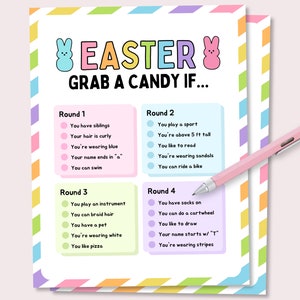Easter Egg Candy Game, Printable Easter Party Game, Easter Activity for Kids, Easter Candy Game, Easter Classroom Game, Easter Party Game