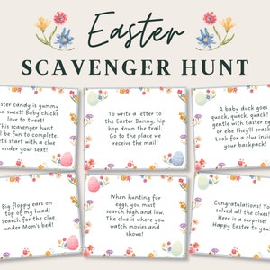 Easter Scavenger Hunt, Easter Treasure Hunt for Kids, Indoor Easter Scavenger Hunt, Kids Easter Egg Hunt Clues, Easter Scavenger Hunt Clues