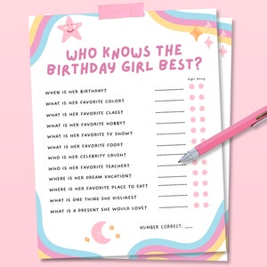 Who Knows Bday Girl Best Slumber Party Games, Teen/Preteen Sleepover Games Fun Birthday Party Games, Cute Slumber Party Girls Birthday Games