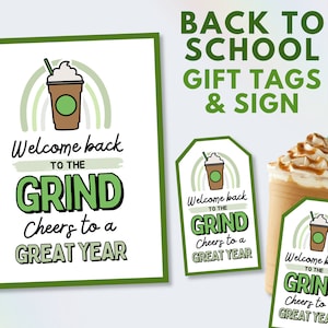 Welcome Back Teacher Gift Tag, Teacher Appreciation Coffee Tag, Back to School Staff Coffee Gift Tag, PTO PTA Sign, Teacher Coffee Gift Card