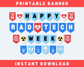 Rad Tech Appreciation Week Banner, Radiologic Technologist Appreciation Banner, Radiology Tech Thank You Sign, Happy Rad Tech Week Gift Idea