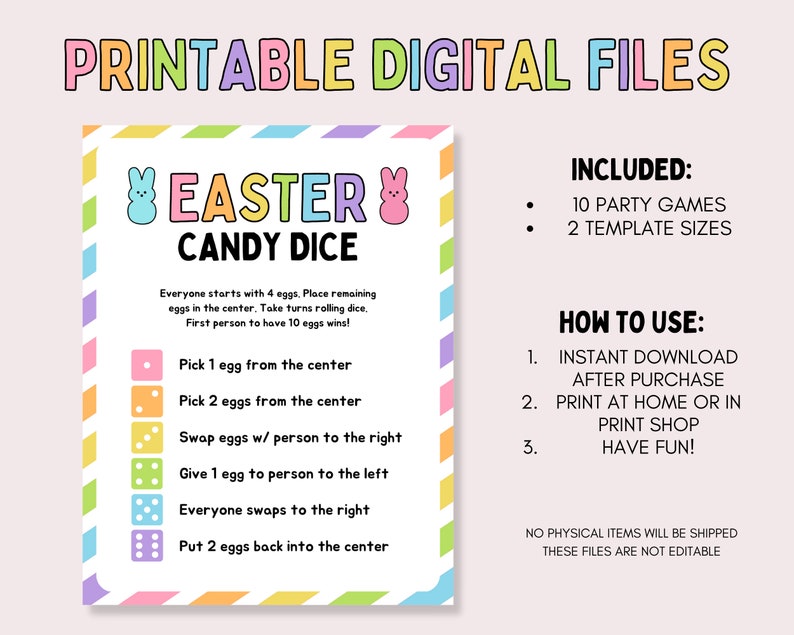 Easter Party Games Bundle, Easter Family Games, Printable Easter Party Games, Easter Classroom Activities for Kids, Easter Trivia Feud Game zdjęcie 3