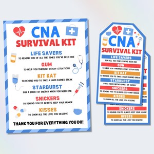 CNA Wertschätzung Geschenkanhänger, Pflegehelfer Survival Kit Anhänger, Happy CNA Week Geschenkidee, Dankeschön Krankenschwester Geschenk, Nationaler CNA Week Leckerli Anhänger