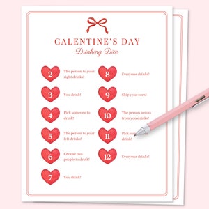 Galentines Day Trinkwürfel Spiel, Valentinstag Spiel für Erwachsene, Galentines Day Party Spiel, Valentinstag Spiel für Erwachsene, Damen Trinkspiel