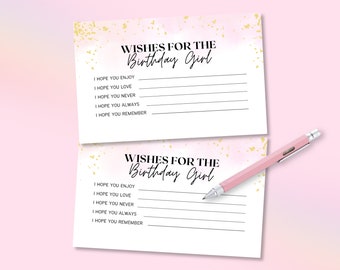 Wishes for the Birthday Girl, Teen Girl Birthday Game, Fun Birthday Games for Her, Sweet 16 Birthday Party Game, Girls Birthday Time Capsule