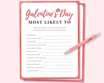 Galentines Day Most Likely To Game, Galentines Day Party Game, Adult Valentine Day Party Game, Ladies Night Game, Galentines Day Party Favor