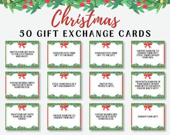 Christmas White Elephant Party Game, Christmas Gift Exchange Game, Christmas Yankee Swap Gift Exchange Cards Game, Holiday Present Swap Game