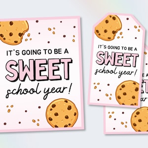 Back to School Cookies Gift Tag, First Day of School Treat Tag, Welcome Back Students Gift, First Day of School Cookies Treat Tag, PTO PTA