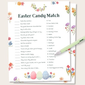 Partido de dulces de Pascua, Juego de dulces de Pascua para niños, Prueba de dulces de Pascua, Prueba de Pascua para niños, Actividad en el aula de Pascua, Actividad de Pascua para niños