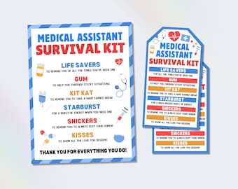 Medical Assistant Appreciation Gift Tag, MA Survival Kit Tag, MA Recognition Week Gift, Happy MA Week Ideas, Nursing Assistant Thank You Tag