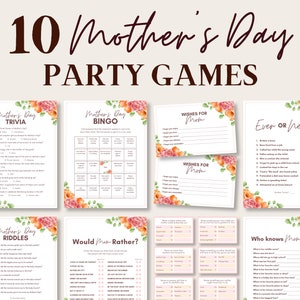 Mothers Day Game Bundle, Mothers Day Party Game, Printable Mother Day Game, Mother Day Trivia Feud, Mothers Day Friendly Feud, Games for Mom