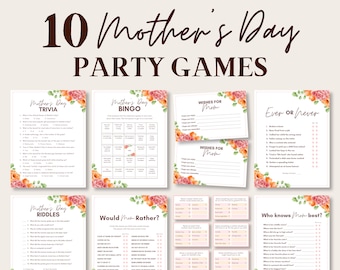 Mothers Day Game Bundle, Mothers Day Party Game, Printable Mother Day Game, Mother Day Trivia Feud, Mothers Day Friendly Feud, Games for Mom