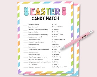 Easter Candy Match Up, Easter Candy Quiz, Easter Classroom Activity, Kids Easter Quiz, Easter Activity for Kids, Easter Candy Game for Kids