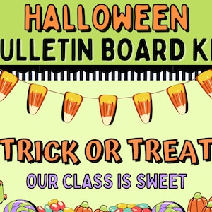 Halloween Bulletin Board Kit, Halloween Classroom Decor Bundle, Printable Classroom Decorations, Halloween Candy Corn Bulletin Board Decor