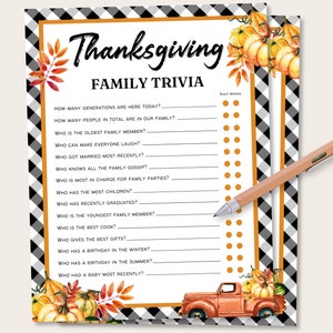 Thanksgiving Family Trivia Game, Thanksgiving Party Game, Thanksgiving Trivia Feud, Thanksgiving Family Game, Thanksgiving Family Feud