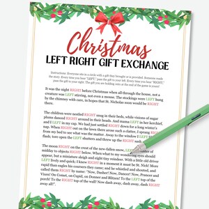 Christmas Left Right Game Gift Exchange, Christmas Pass the Present ...