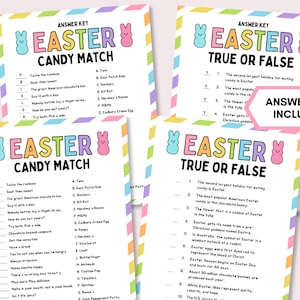 Easter Party Games Bundle, Easter Family Games, Printable Easter Party Games, Easter Classroom Activities for Kids, Easter Trivia Feud Game zdjęcie 8