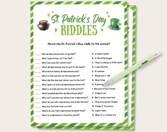 St Patrick's Day Riddles Quiz, St Patricks Day Riddles for Kids, Fun St Patricks Day Party Game, St Patricks Day Activity for Kids
