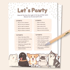 Dog First Birthday Printable Party Game, Puppy Birthday Game, Dog Birthday Party Favor, Puppy Shower Game, Puppy First Birthday Party Decor
