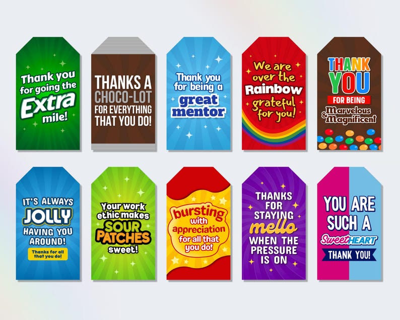 staff appreciation treat tags, employee candy bar printable, thank you gift tags for employees, employee appreciation candy gift tags, employee thank you gift tags, candy staff appreciation thank you gifts, candy bar sayings for employees, candy puns