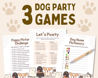 Dog Birthday Party Games, Printable Dogs First Birthday Party Games, Puppy Birthday Party Decor, Dog Birthday Printable Game, Dog Pawty Game