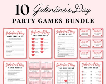Galentines Day Games Bundle, Valentines Day Party Games, Adult Valentines Day Games, Ladies Night Games, Galentines Day Games for Adults