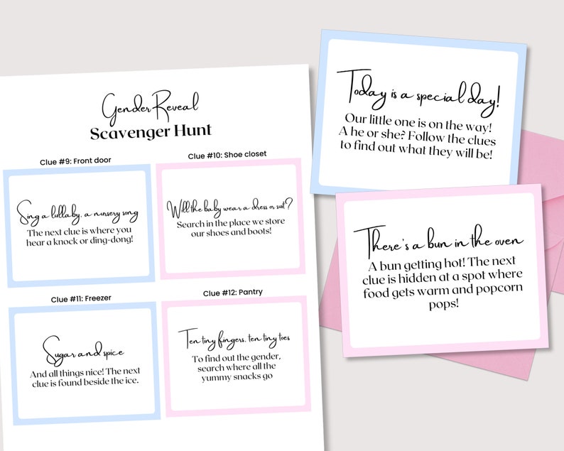 Gender Reveal Games, Minimalist Baby Games, Baby Shower Games, Gender Reveal Scavenger Hunt, Gender Reveal Family Feud,Printable Party Game image 8