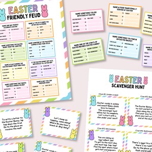 Easter Party Games Bundle, Easter Family Games, Printable Easter Party Games, Easter Classroom Activities for Kids, Easter Trivia Feud Game image 5