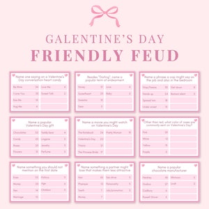 Valentines Day Friendly Feud, Galentines Day Trivia Game, Valentines Day Game for Adults, Galentines Day Friendly Feud, Galentines Day Game