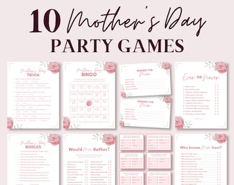 Mothers Day Game Bundle, Mothers Day Printable Game, Mothers Day Party Game, Mothers Day Trivia Feud, Mother Day Brunch Ideas, Games for Mom