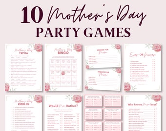 Mothers Day Game Bundle, Mothers Day Printable Game, Mothers Day Party Game, Mothers Day Trivia Feud, Mother Day Brunch Ideas, Games for Mom