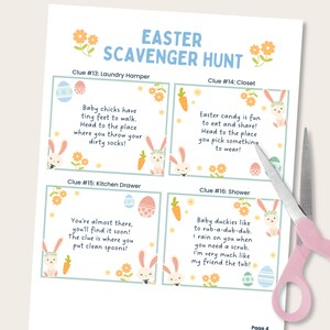 Easter Scavenger Hunt for Kids, Kids Easter Treasure Hunt, Indoor ...