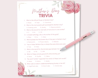 Mothers Day Trivia, Mothers Day Games, Mothers Day Family Feud, Mothers Day Trivia Quiz, Mothers Day Trivia Feud, Mothers Day Printable Game